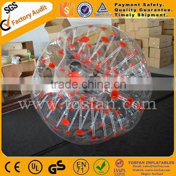 Colorful dots transparent bubble football inflatable bumper ball TB200