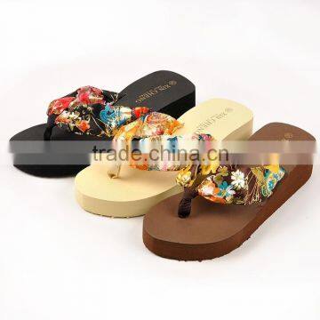 silks and satins Bohemia girl eva beach mid heel platform flip flops