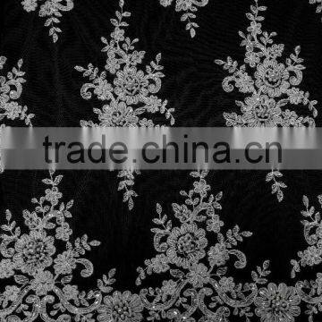 elegant attractive cheap beaded embroidery lace fabric