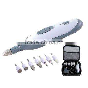 Professional manicure kit with 7 interchangeable attachments, pedicure kit