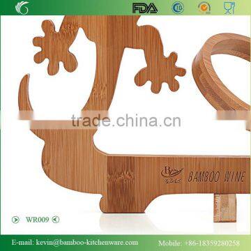 WR009/Factory Direct Bamboo Wine Rack Handmade Wood Bottle Wine Holder Novelty Display Wine Bottle Holder photo-4