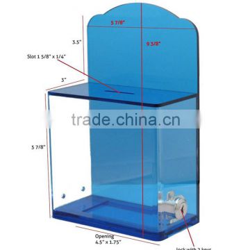 wholesale acrylic blue donation boxes