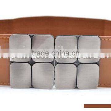 2016 new design metal fashion plate belt for ladies/brown