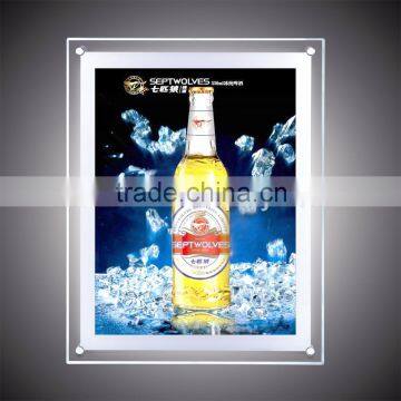 High brightness led crystal menu board slim led light display advertising board