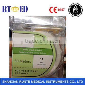 RT High Quality White Braided Nylon Suture Casette