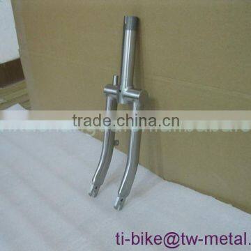 titanium bike front fork mountain bicycle customized fork with hand brush finished special mtb fork