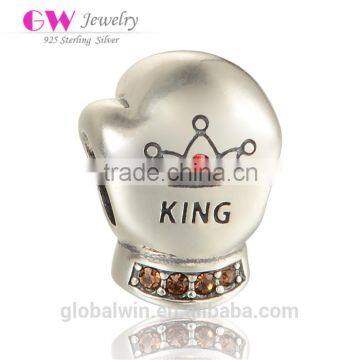 X379 Globalwin 925 Sterling Silver King's Boxing Glove Wholesale Beads Charms