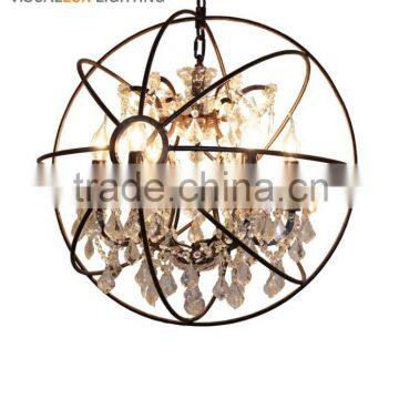 MC2003-5 Antique Rust Vintage Clear Crystal Chandelier Crystal Lighting Pendant Lighting Pendant Lamp