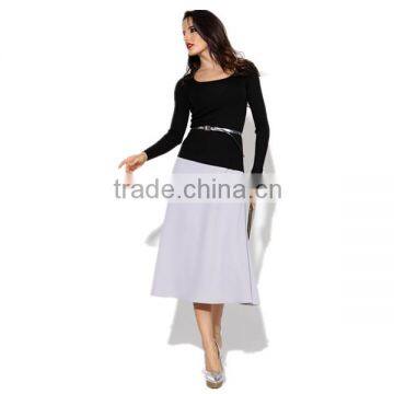 Pretty steps sexy ladies women grey cotton long skirt knee length for winter