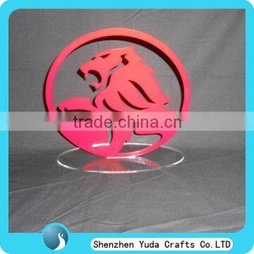 Unique plexiglass logo with clear acrylic base laser cut