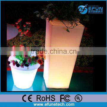 PE plastic outdoor/indoor led pot,decorative led planter/led flower vase light for garden