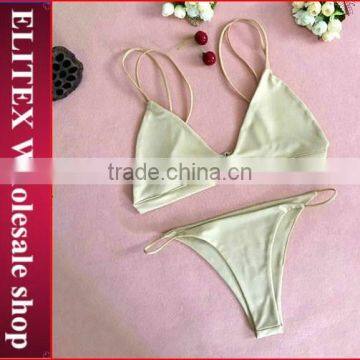 Wholesale Light Green Reversible Seamless Woman Bikini Swimwear 2017