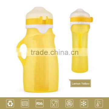 Silicone baby food pouches useing for liquid food