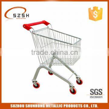 chrome or zinc plated small basket shopping trolley