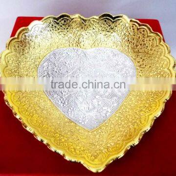 Corporate Gift Item, Return Gift, New Design 2015 Home Decoration Gold and Silver Plated Tray photo-2