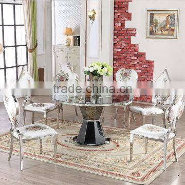 Manufacture Cylinder Glass Dining Table for Hotel Used photo-5