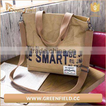 Custom Beach Tote Bag tear Reusable ladies Shopping Bag/washable kraft paper Women Handbag