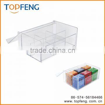 Arcylic Teabag Box With 6 Compact, 6 Compact Tea Bag Box,arcylic Teabag Storage Box,teabag Holder photo-4