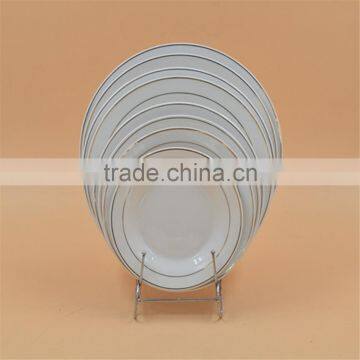 silver rim ceramic dinner plate tableware