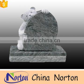 Teddy bear statue hand carved granite tombstone for sale NTGT-018L