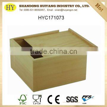 custom cheap pine wood sliding box for gift packaging wholesale