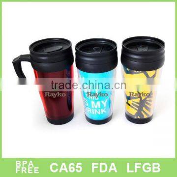 acrylic tumbler with removable paper insert mug with lid and handle