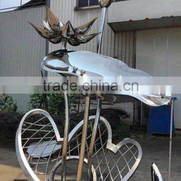 Large Outdoor Stainless Steel Flower Decoration in Yellow Color for Sale photo-4