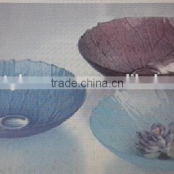 Round colorful glass plate ,cheap glass plate,bulk glass plates