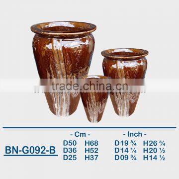 GLAZED CERAMIC OUTDOOR POT BN-G092 photo-2