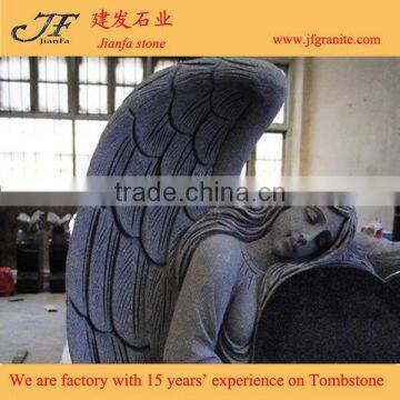 Best Selling Padang Black Weeping Angel Engraving Granite Tombstone photo-4