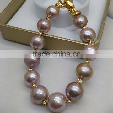 Grade AA 14-15mm Purple Edison Pearl Bracelet photo-2