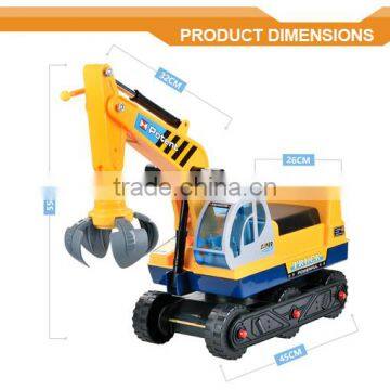 Excavator Digger Scooter Pulling Cart Kids Ride on Car With Pretend Play Construction Truck Toy photo-6