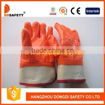 DDSAFETY Pvc Coated Glove Orange PVC Fluorescence Gloves With Safety Cuff Gloves