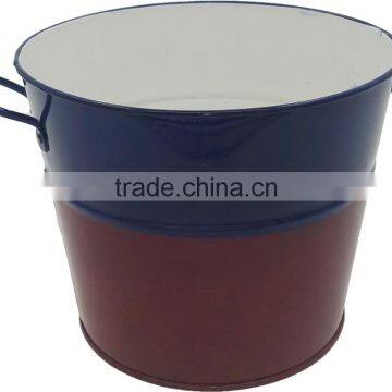 Christmas Ornament Mini Brown Metal Flower Pot photo-4