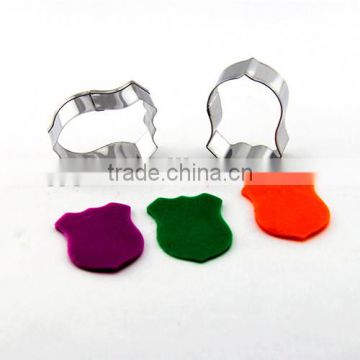 100% Food grade sheild shape metal cookie cutters FDA standard stainless steel biscuit cutter