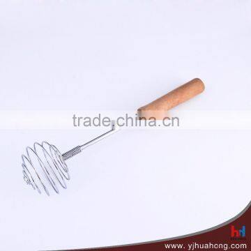 Wooden Handle Spring Egg Beater