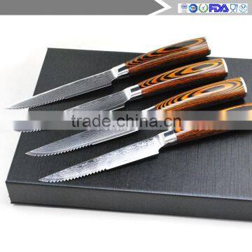 4.5 Inch Steak Knife Japanese VG-10 67 Layers Damascus Premium Steak Knife (4 Sets) photo-4