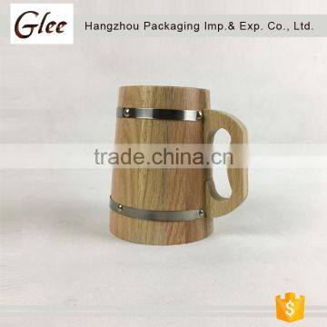 eco friendly large capacity beer cup wood mug