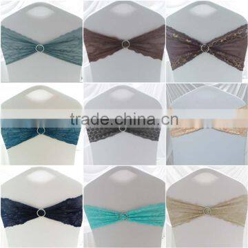 2016 Year Spandex/Lycra Lace Chair Band With Plastic Buckle Wedding Party Decor photo-2
