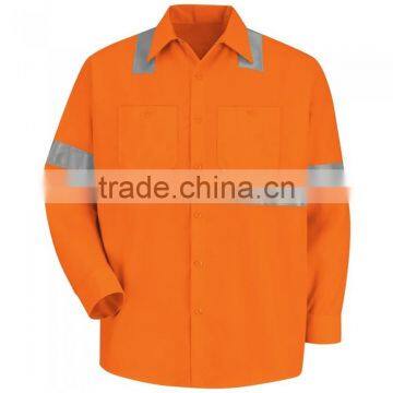 High visibility working uniform breathable reflective safety workwear shirts