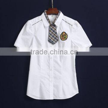 Guangzhou Manufacture Classic Summer School White Dress Shirt photo-2
