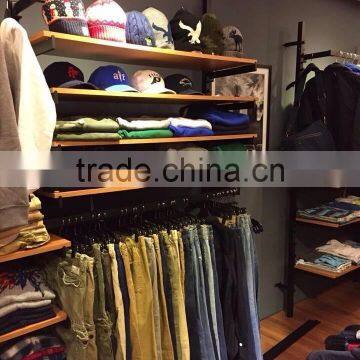 Metal Black Powder Coated Clothingshop Display Rack Wall Mounted photo-5