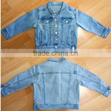 branded kids unisex long sleeve denim jeans jacket