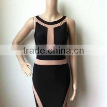 High Quality New 2 Colors Black And White Mesh Bandage Dress Fabric Celebrity-inspired Dresses Homecoming Sexy Dress photo-2