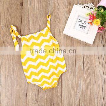 Wholesale Boutique Kids Clothing Baby Clothes 2017 Hot Sale Cheap Bodysuit Clothing Yellow Stripe Cotton Baby Romper photo-3