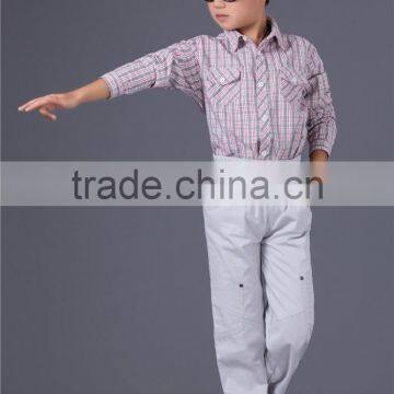 2014 latest Children kids Korea boys Grey pattern overlapping hemming slacks Cotton Trousers