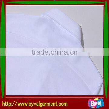 OEM 100% Cotton White High Neck Casual Clothing Short Sleeve Polo Neck Plain Shirt for Man photo-5