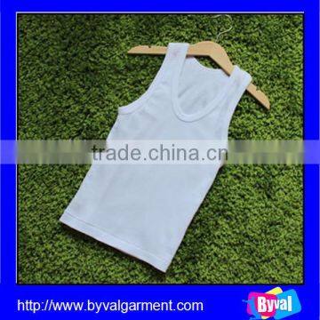 Wholesale cheap high quality kids tank top cotton/polyester children blank tank top