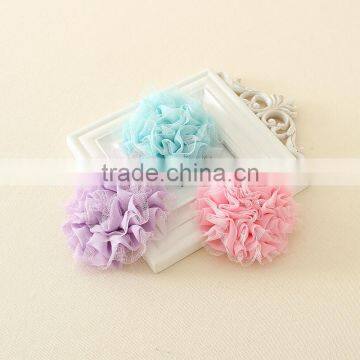 Factory low price Kids solid color Lace hair accessories Lovely Flower headband for baby girls