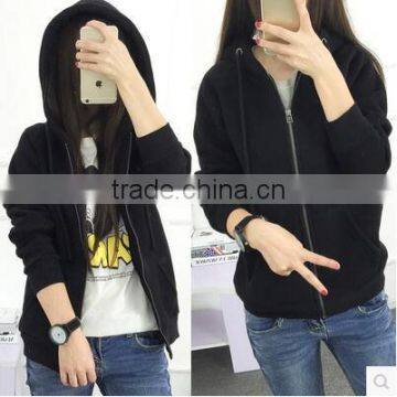 Fleece the Spring and Autumn Period and the Han Edition Loose Woman Thin Cardigan bf Leisure Joker Zipper 2017 New Tide Sport photo-2
